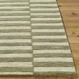 Made to Order Custom Size Idaho Broken-Striped Green Area Rug | Our PNW Home X Livabliss