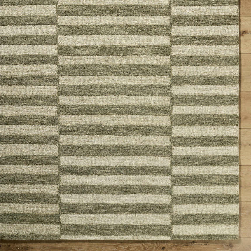 Made to Order Custom Size Idaho Broken-Striped Green Area Rug | Our PNW Home X Livabliss