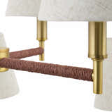 Beige Modern Chandelier with linen details for dining or living rooms