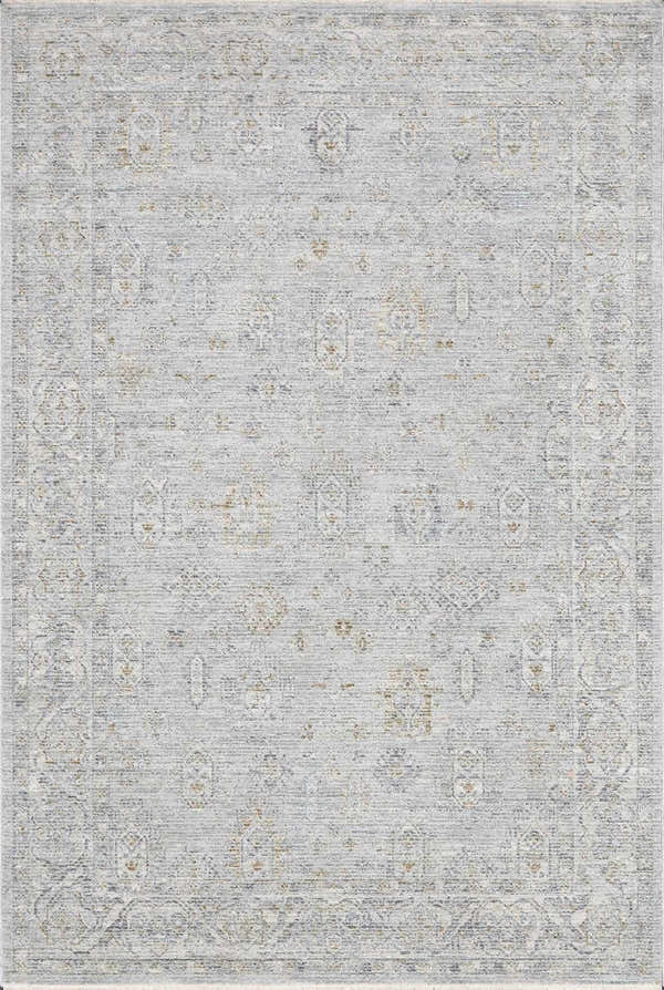 Detailed close-up of the Coby Teal Avant Garde area rug, featuring a traditional pattern in teal, gray, and brown hues. Design-Rectangle