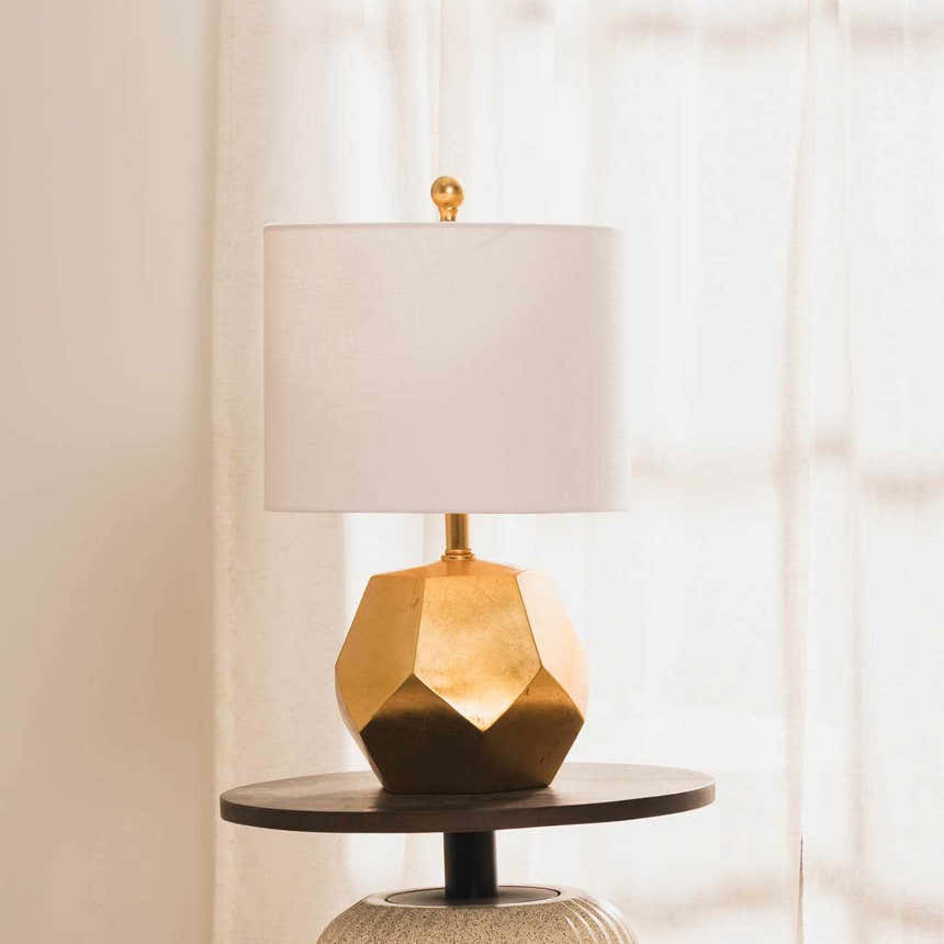 Coleford Gold Geometric Table Lamp