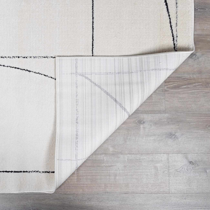 Modern Scandi High Pile Black/Ivory Architect V Area Rug