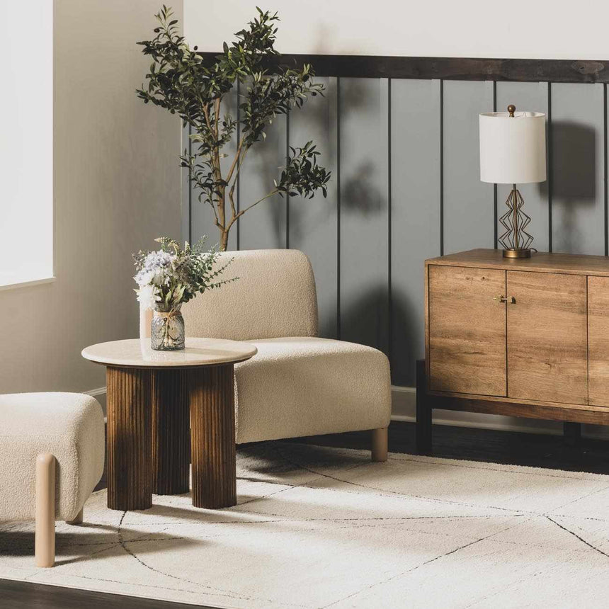 Modern Scandi High Pile Black/Ivory Architect V Area Rug