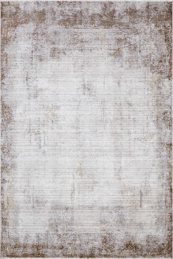 Close-up of Myrtle Avenue Galey Alix x LIVABLISS GAMY-2303 Area Rug. Machine woven rug in camel, cream, and brown with a distressed design. Design-Rectangle