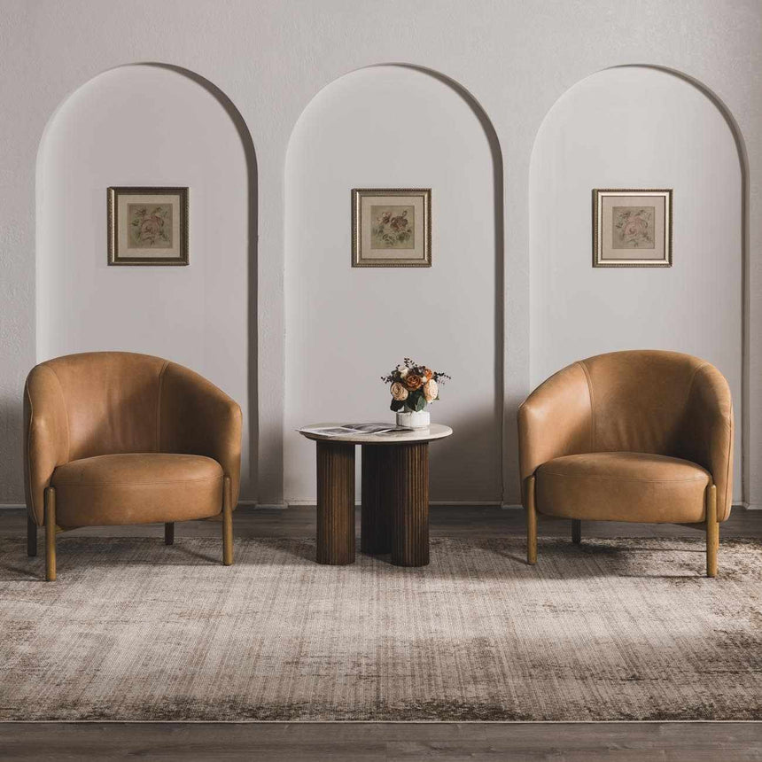 Galey Alix x Livabliss Abstract Modern Marble Cream/Dark Brown Myrtle Avenue IV Area Rug