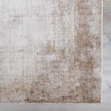 Close up of Myrtle Avenue Galey Alix x LIVABLISS GAMY-2303 area rug. Cream, camel, and brown abstract pattern. Swatch
