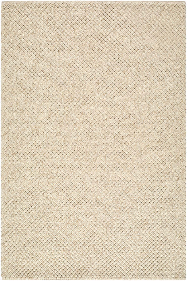 Sample Rowue Ivory Solid Hand Woven Wool Area Rug