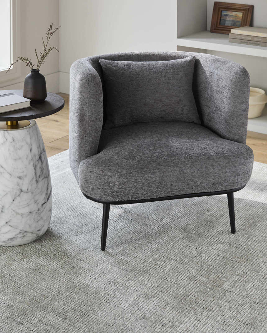 Courtisols Modern Curved Gray Accent Chair