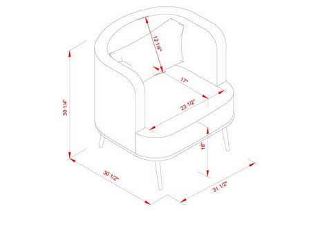 Courtisols Modern Curved Gray Accent Chair