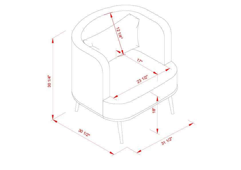 Courtisols Modern Curved Gray Accent Chair