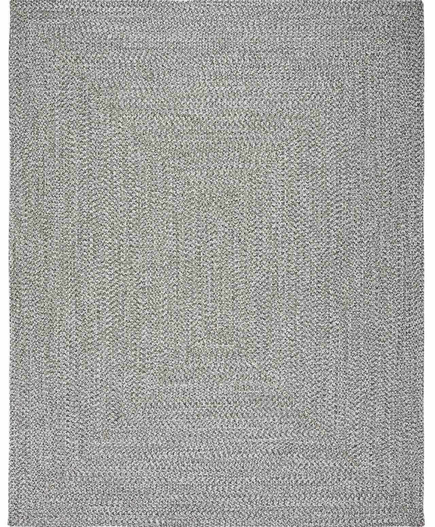 Cream Charcoal Braided Faux Jute Rug