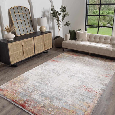 Cardington Luxury Fringed Faux Silk Rug