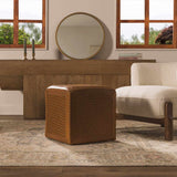 Carlyss Neutral Woven Cotton Pouf