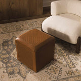 Carlyss Neutral Woven Cotton Pouf