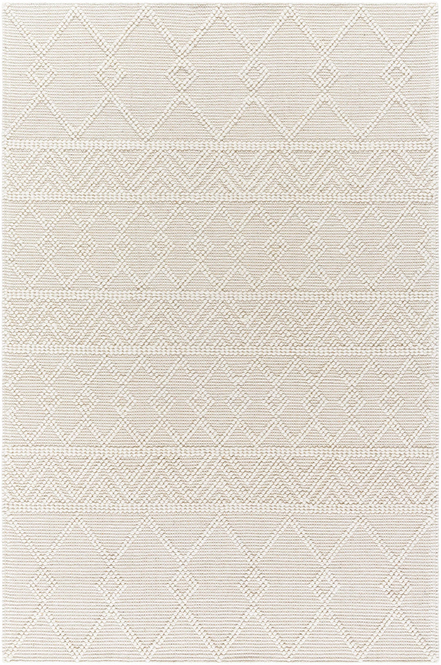 Caelum White Wool-Blend Rug