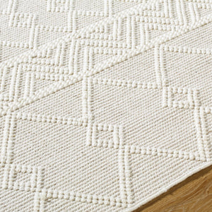 Caelum White Wool-Blend Rug