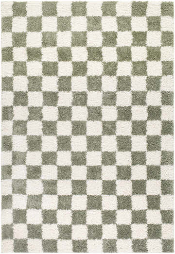 Gridline Olive & Ivory Checkered Area Rug