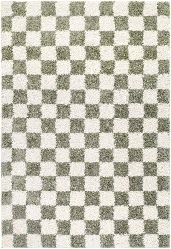 Sample Gridline Olive & Ivory Checkered Area Rug