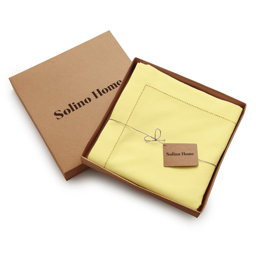 Cotton Linen Hemstitch Tablecloth