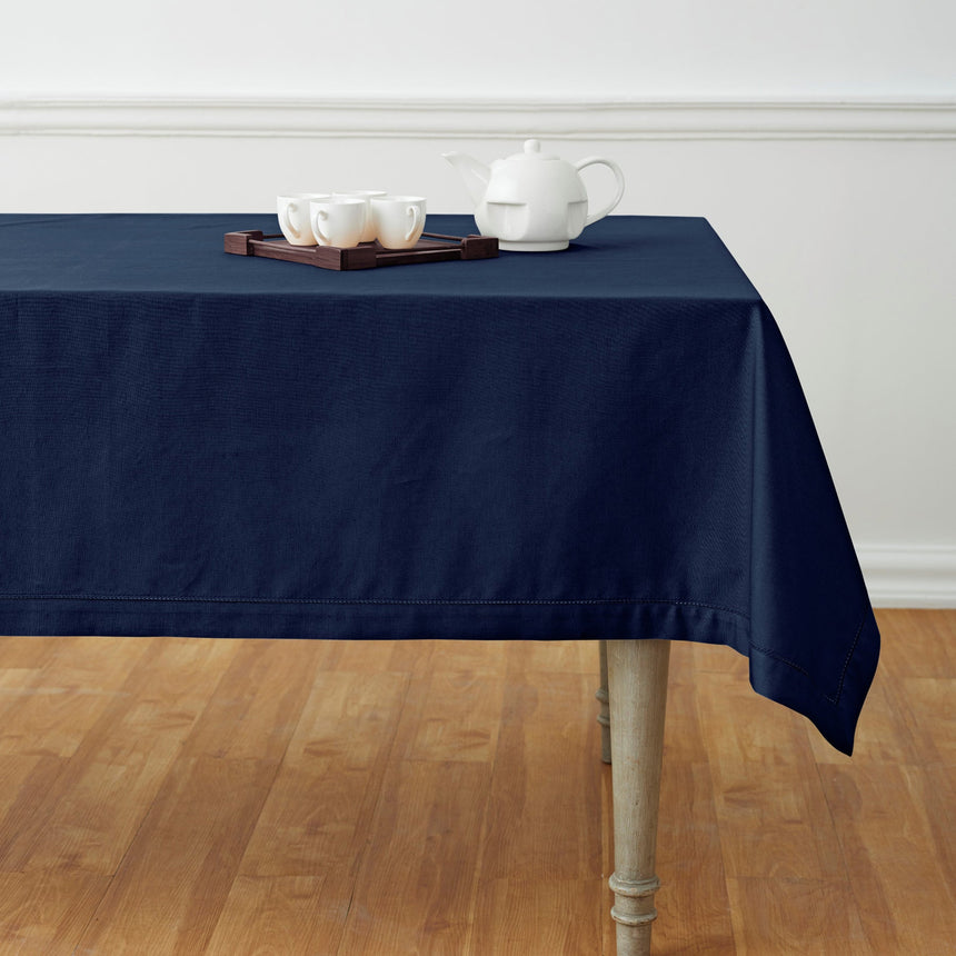 Cotton Linen Hemstitch Tablecloth