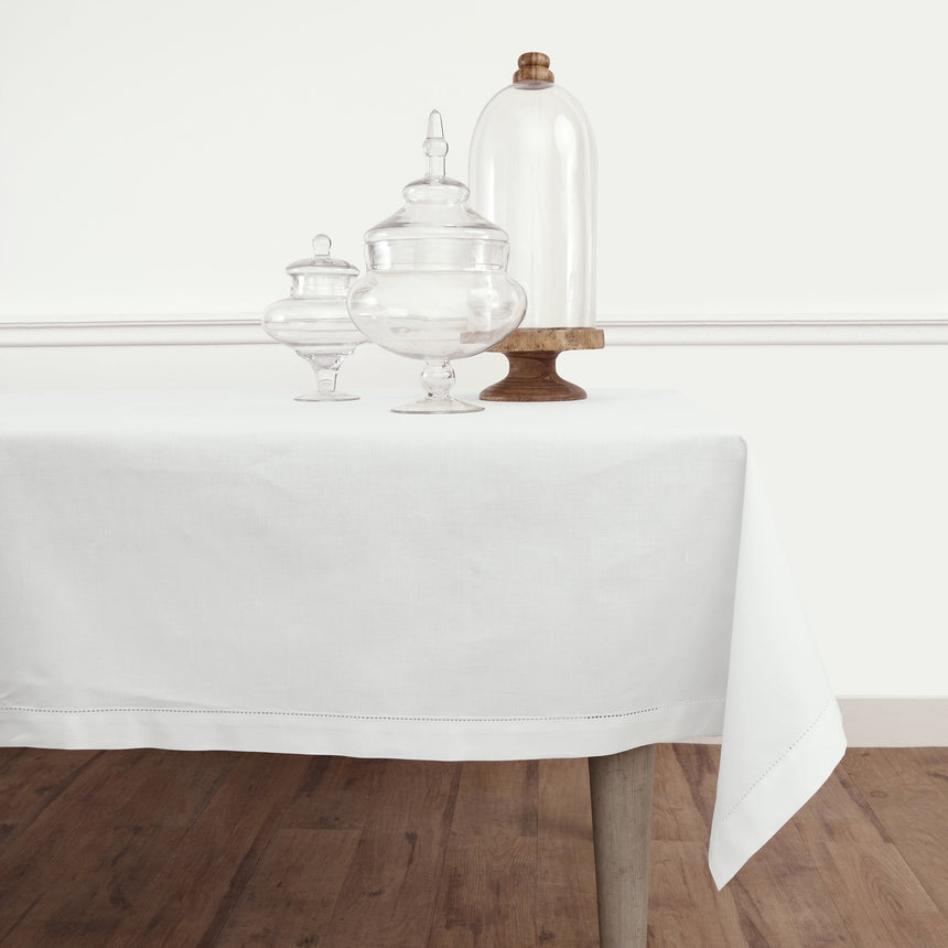 Cotton Linen Hemstitch Tablecloth