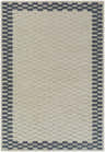 Close up of the hand-tufted Camdyn Area Rug. Ivory rug with charcoal border in a contemporary geometric pattern. 100% Wool. Design-Rectangle-576