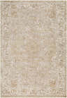 Close-up of the Charae Sandstone Area Rug featuring a traditional, intricate design in neutral beige and brown tones. Design-Rectangle-6796