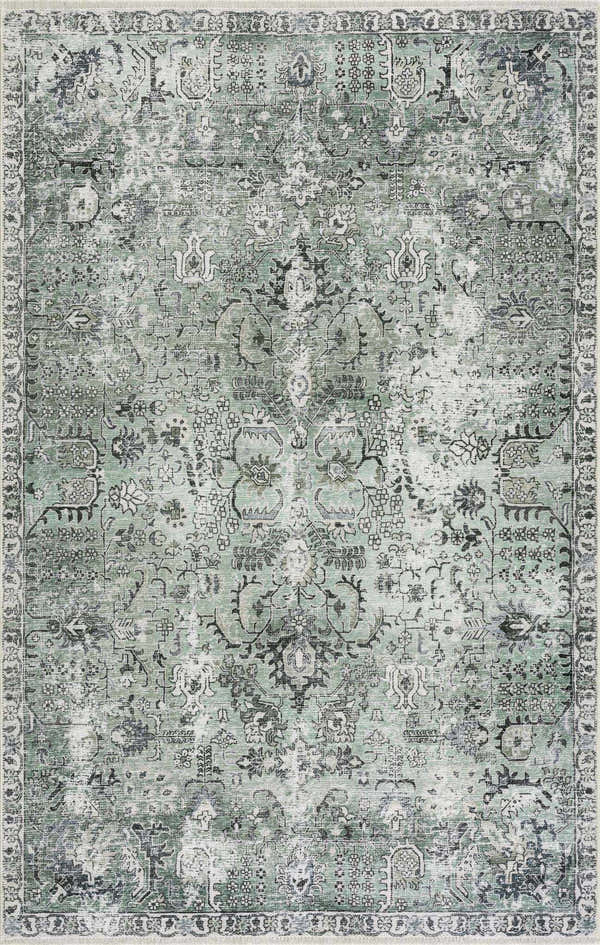 Sample Green Holi-4605 Washable Area Rug - Clearance