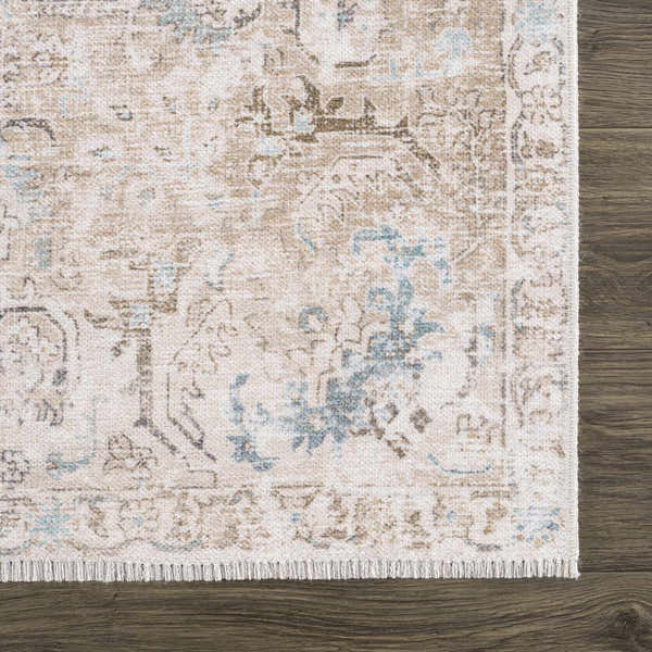 Sample Beige Holi-4600 Washable Area Rug