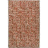 Close-up of the Dalyn Delano DA1 Paprika Area Rug. Farmhouse style rug with brown, chestnut, and spice colors.