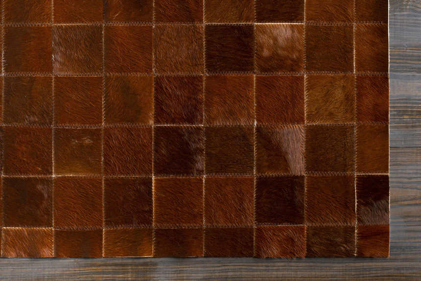 Denizli Brown Hand Crafted Cut and Sew Custom Rug