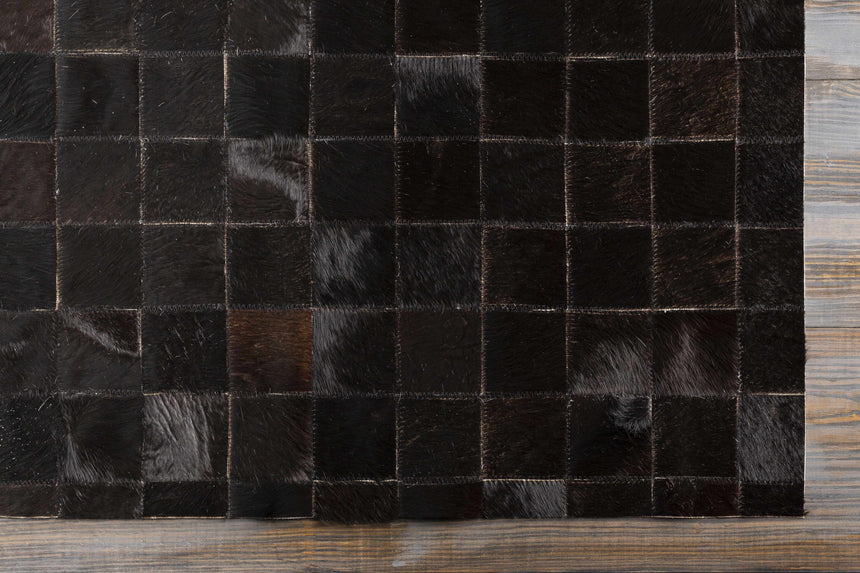 Denizli Black Hand Crafted Cut and Sew Custom Rug