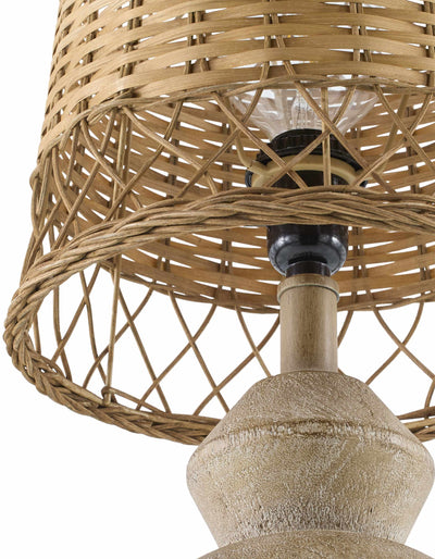 Dongobesh Rattan Dark Brown Resin Table Lamp