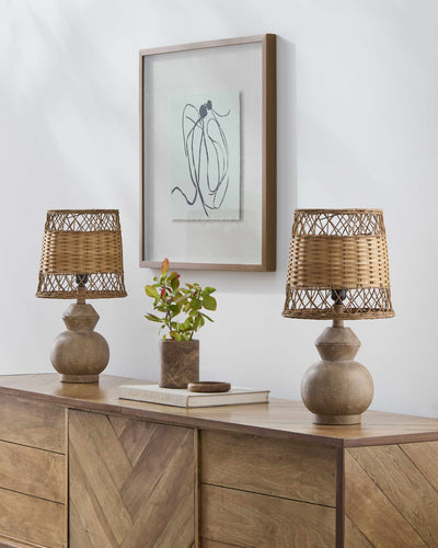 Dongobesh Rattan Dark Brown Resin Table Lamp