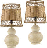 Dongobesh Rattan Brown Resin Table Lamp