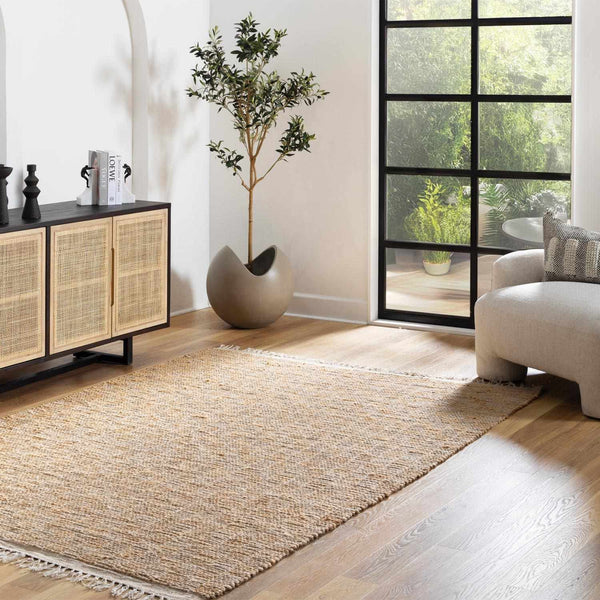 Lonut Lite Checkered Jute Rug