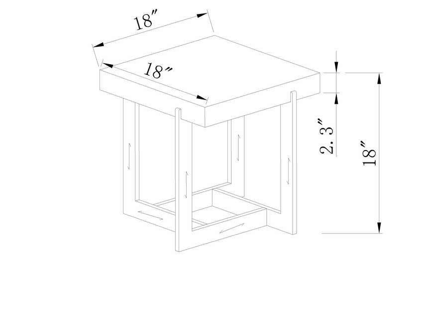 Dossenheim Modern Gold Square End Table