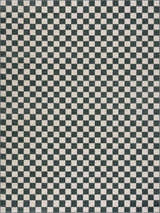 Sample Kaysar Oil Green Checkered Washable Area Rug