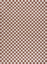 Sample Kaysar Brown Checkered Washable Area Rug