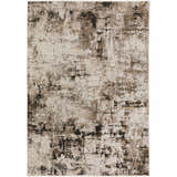 Close-up of the Dalyn Denizi DZ2 Putty Area Rug, showcasing its abstract beige, tan, and black pattern and soft texture.