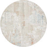 Close-up of round Efren Thick Luxe Area Rug. Abstract design in dark beige, dusty sage, gray, and light gray. Design-Round-67