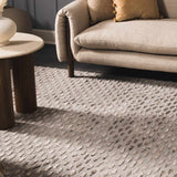 Eldersville Embossed Taupe Premium Viscose&Wool Area Rug