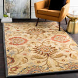 Made to Order Custom Size Conesus Hand Tufted Beige & Rust 1116 Area Rug