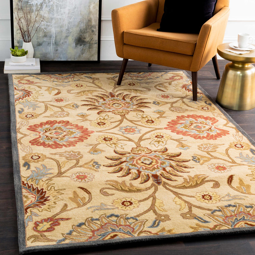 Made to Order Custom Size Conesus Hand Tufted Beige & Rust 1116 Area Rug