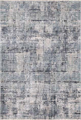 Close-up of the Eltham Thick Luxe Rug. Contemporary design in dusty sage, light gray, and navy hues. Machine woven texture. Design-Rectangle
