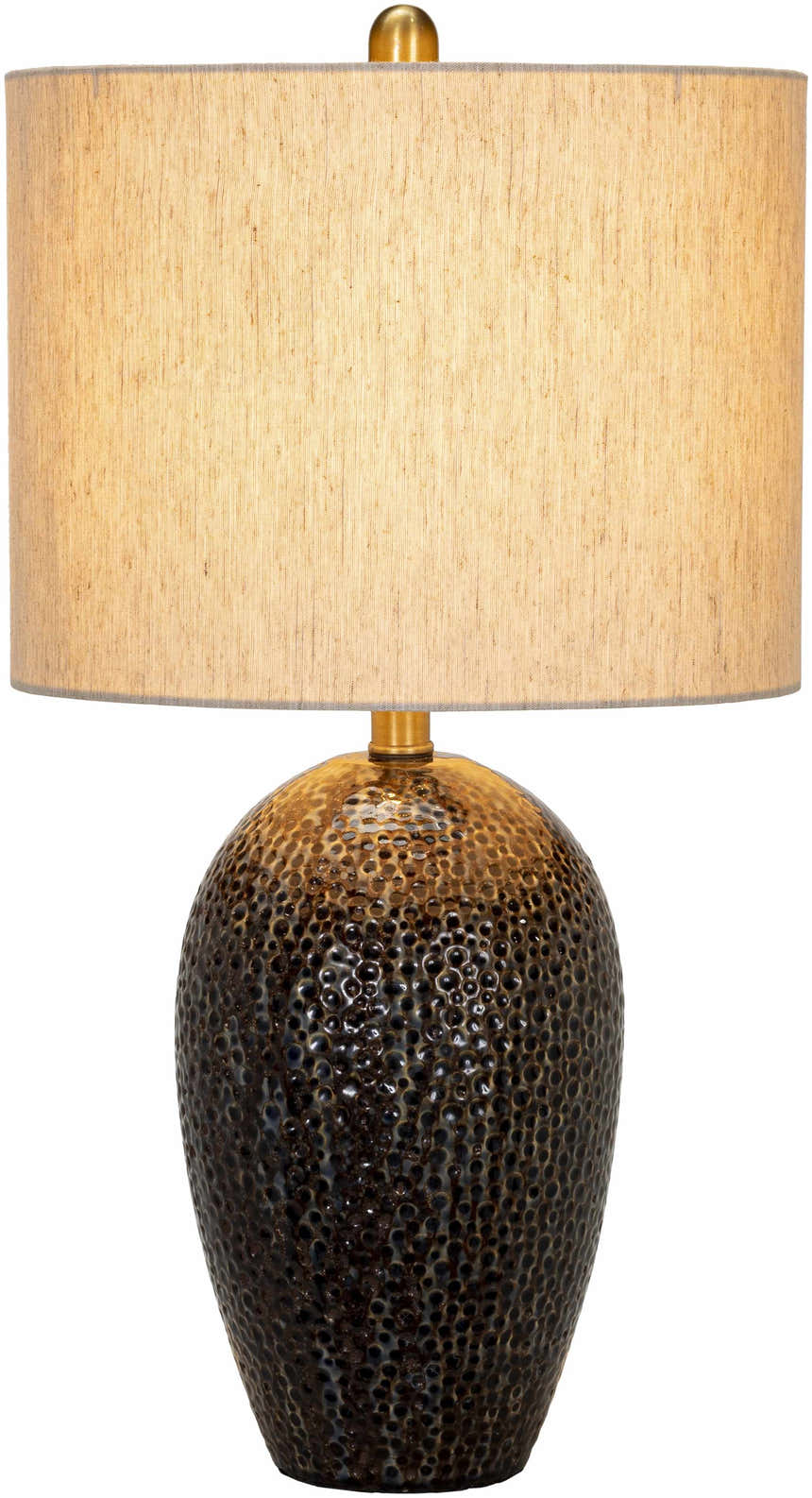 Emet Ribbed Glass Brass Table Lamp