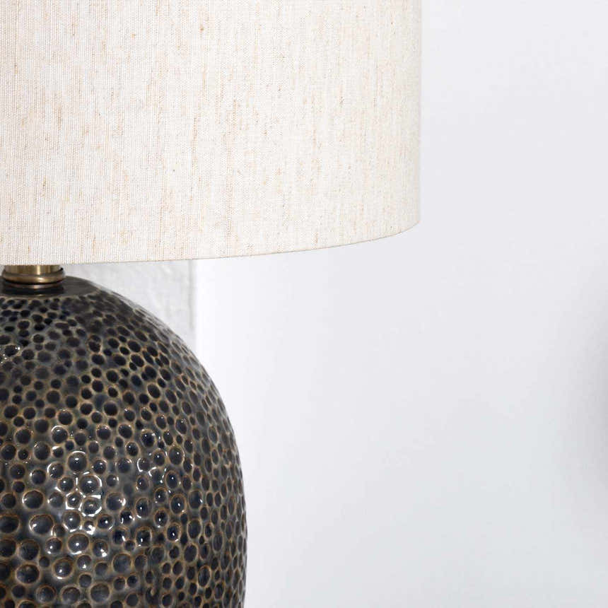 Emet Ribbed Glass Brass Table Lamp