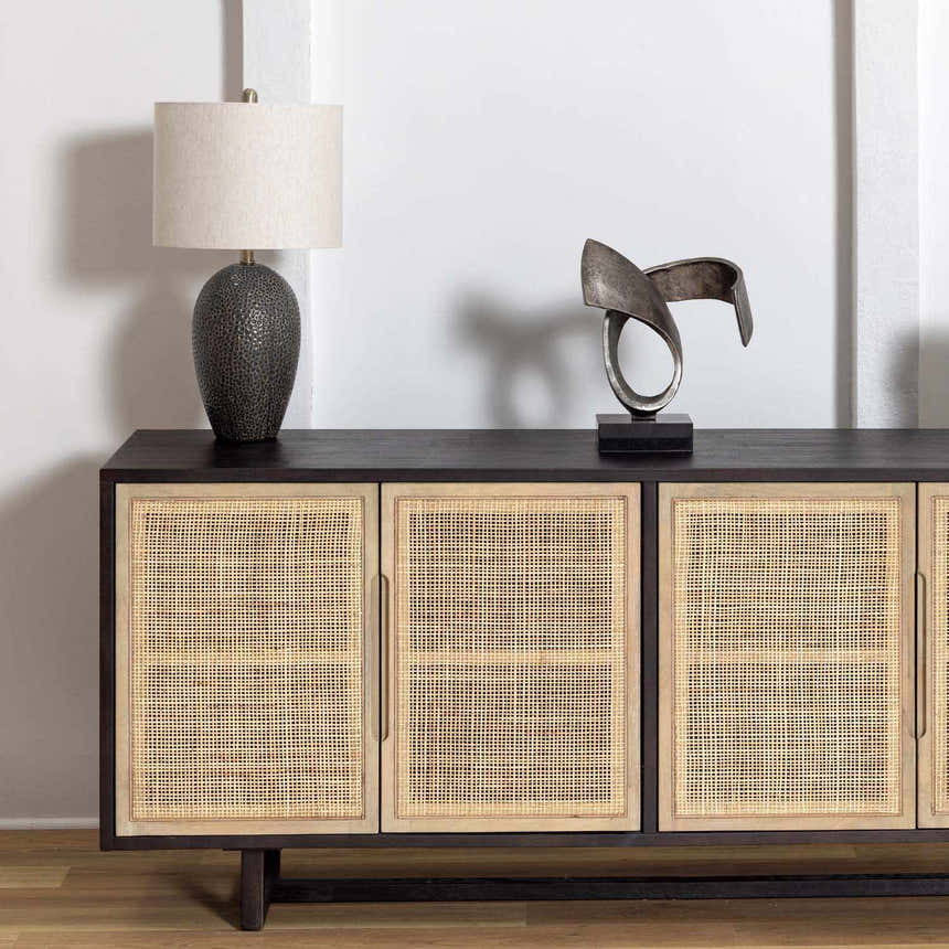 Emet Ribbed Glass Brass Table Lamp