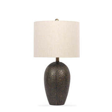 Emet Ribbed Glass Brass Table Lamp