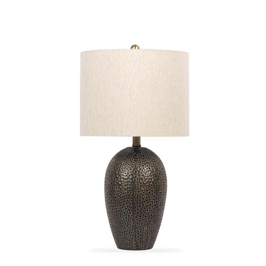 Emet Ribbed Glass Brass Table Lamp